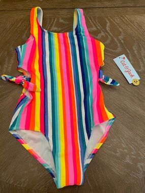 Cat & Jack Girls' Rainbow Stripe 2 piece  Swimsuit - Multicolor S(6/7)